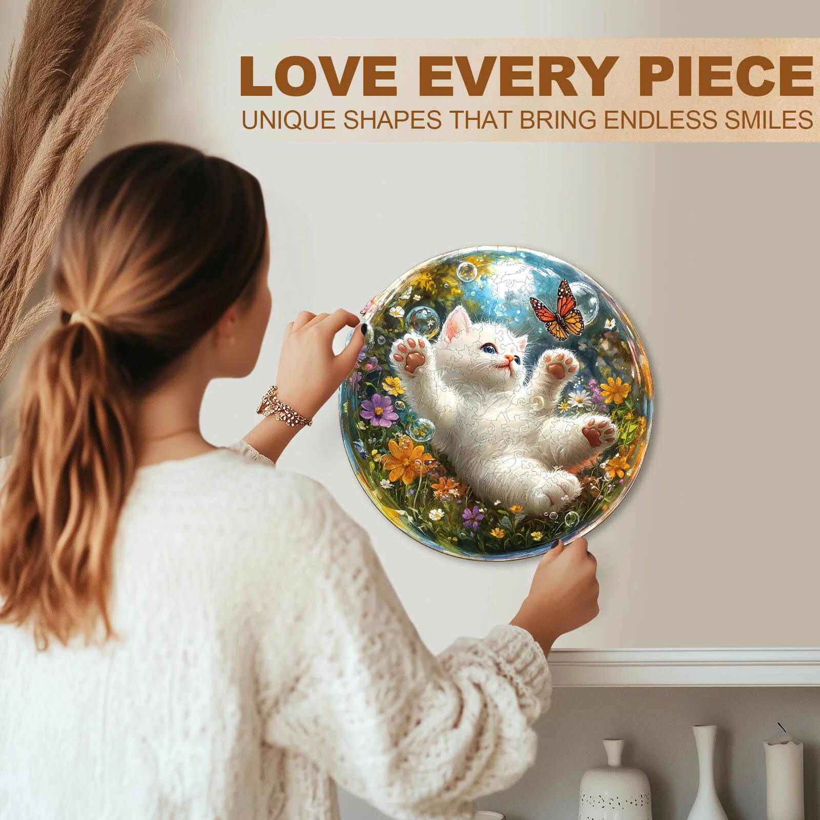 Bubble Cat-1 Wooden Jigsaw Puzzle - Image 10