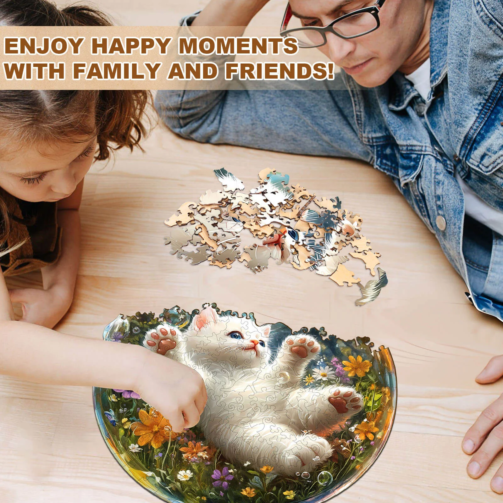Bubble Cat-1 Wooden Jigsaw Puzzle - Image 9