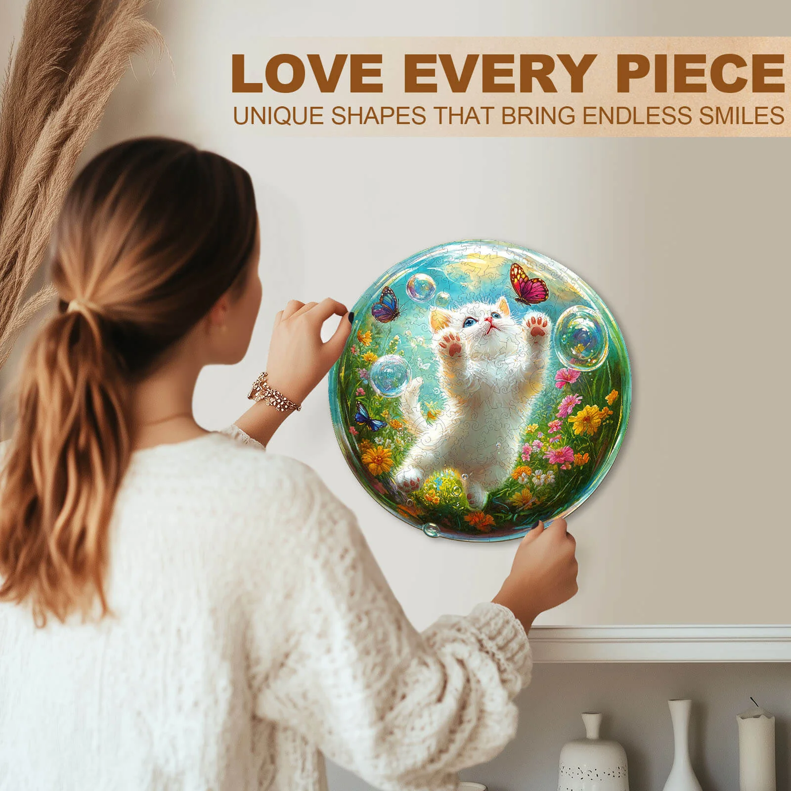 Bubble Cat-2 Wooden Jigsaw Puzzle - Image 10