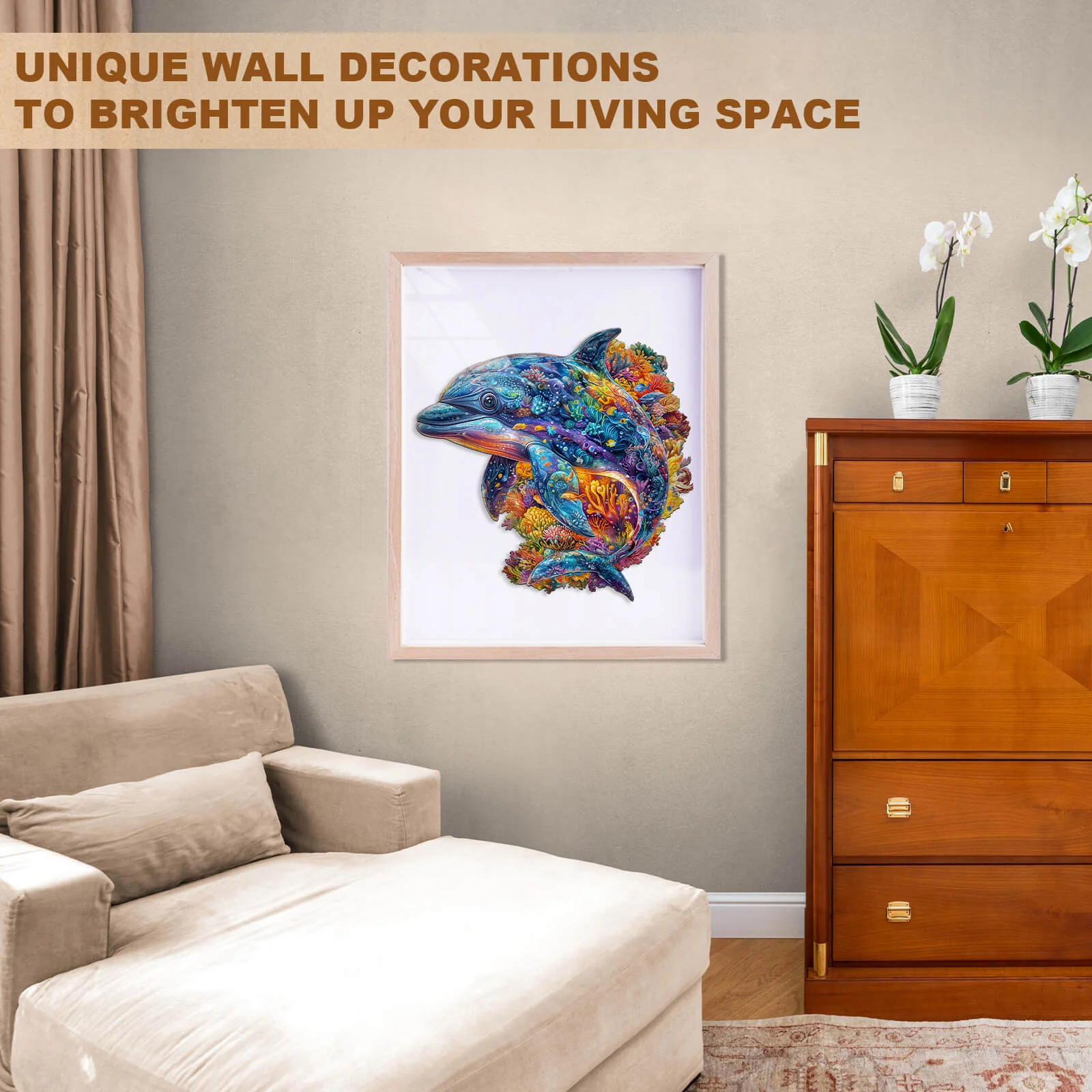 Bubble dolphin Wooden Jigsaw Puzzle - Image 10