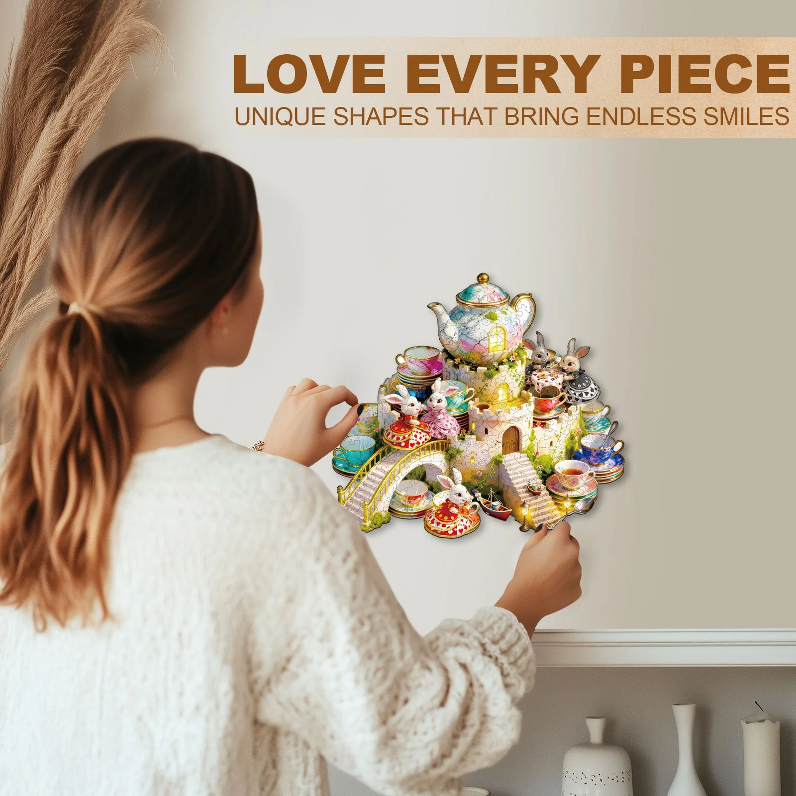 Bunny Tea Party Wooden Jigsaw Puzzle - Image 10