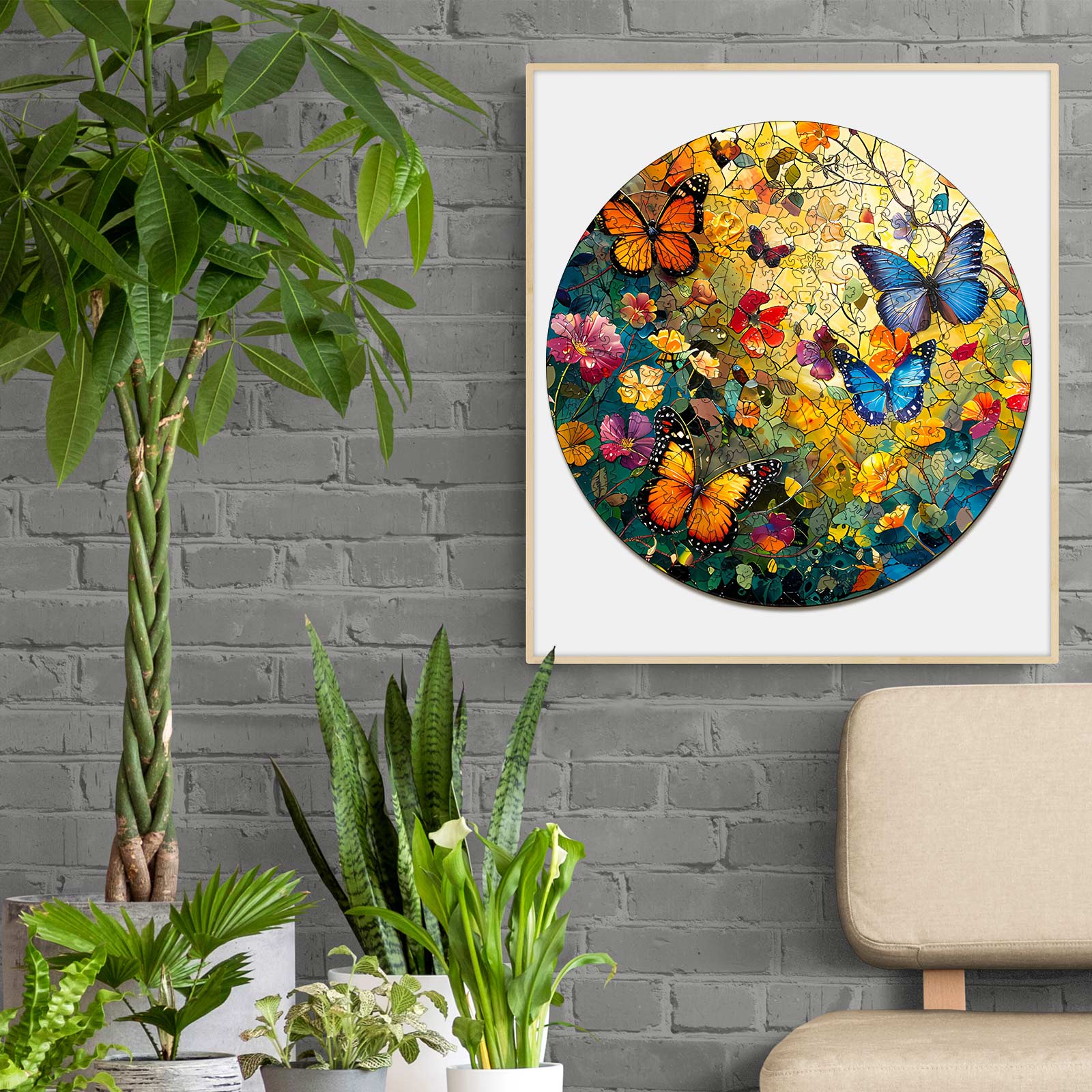 Butterflies and Flowers Wooden Jigsaw Puzzle - Image 10