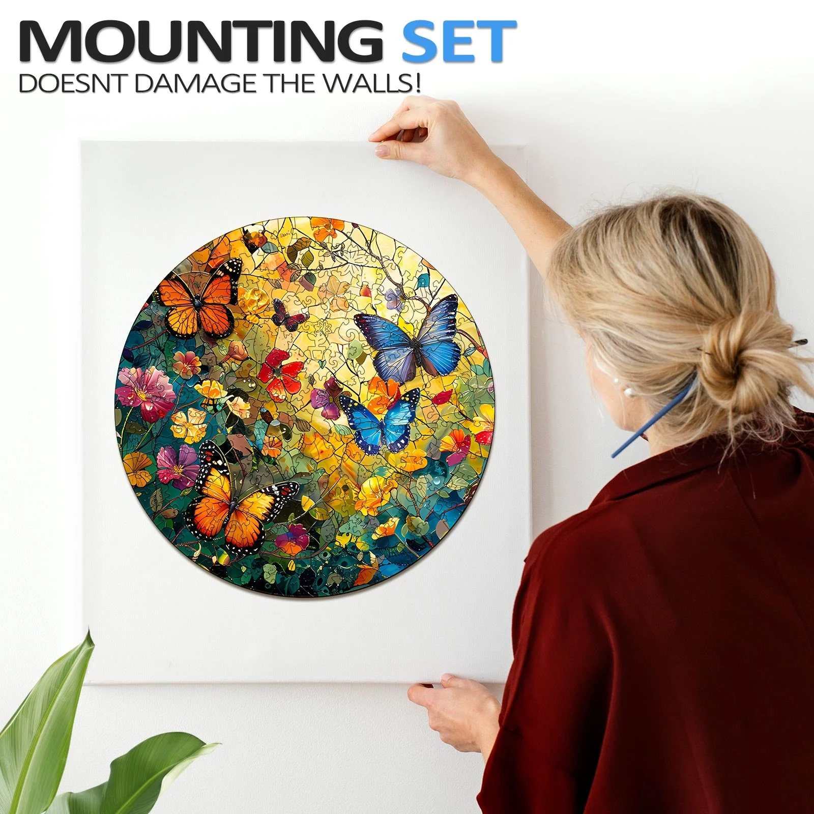 Butterflies and Flowers Wooden Jigsaw Puzzle - Image 9