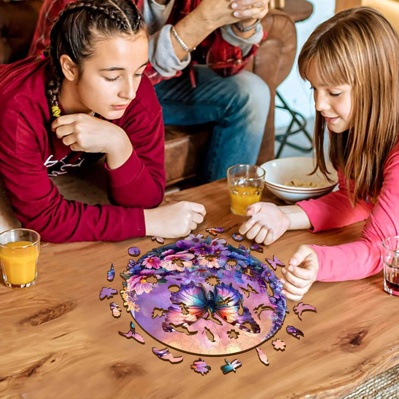 Butterfly and Moon-2 Wooden Jigsaw Puzzle - Image 8