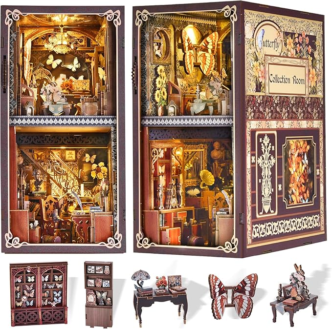 Butterfly Collection Room - DIY Book Nook Kit,3D Wooden Puzzle - Image 2