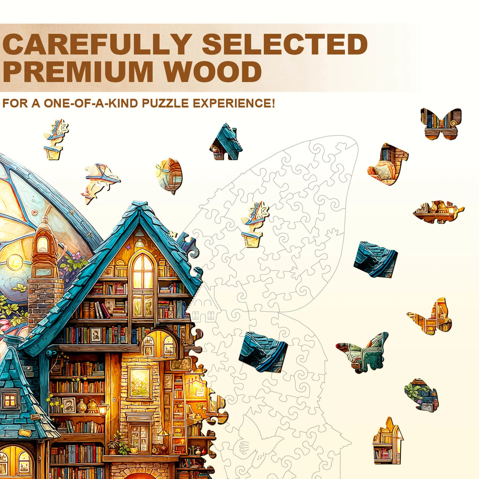 Butterfly Fairy House Wooden Jigsaw Puzzle - Image 2