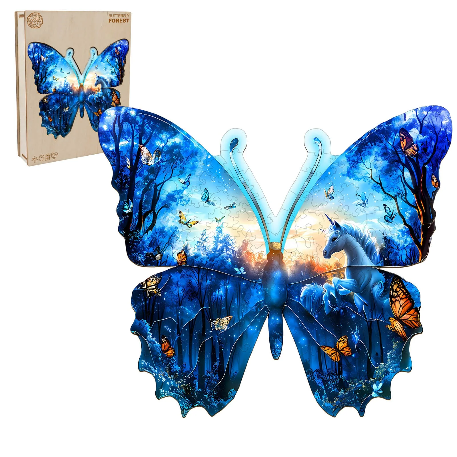 Butterfly Forest Wooden Jigsaw Puzzle - Image 3