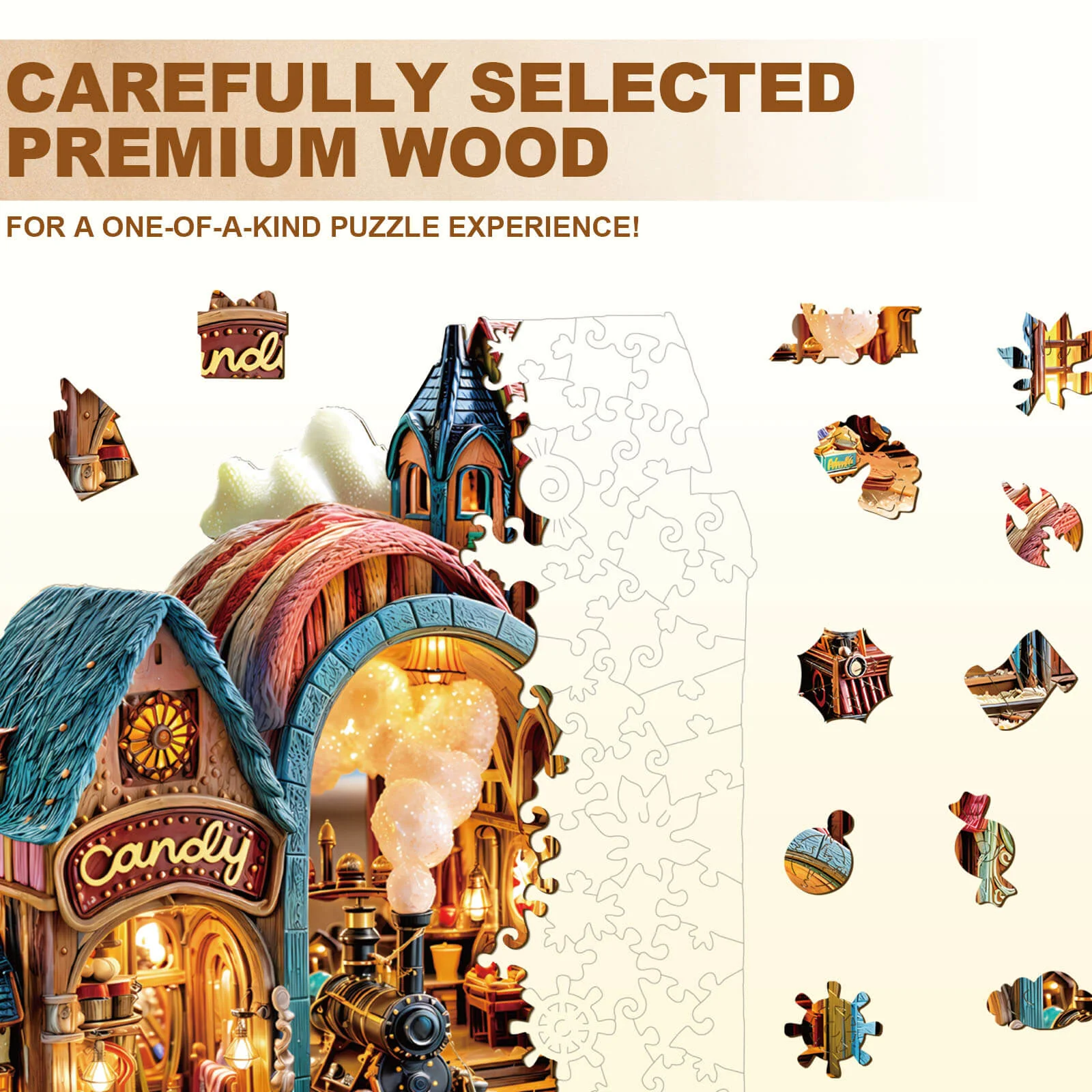 Candy Platform Wooden Jigsaw Puzzle - Image 3