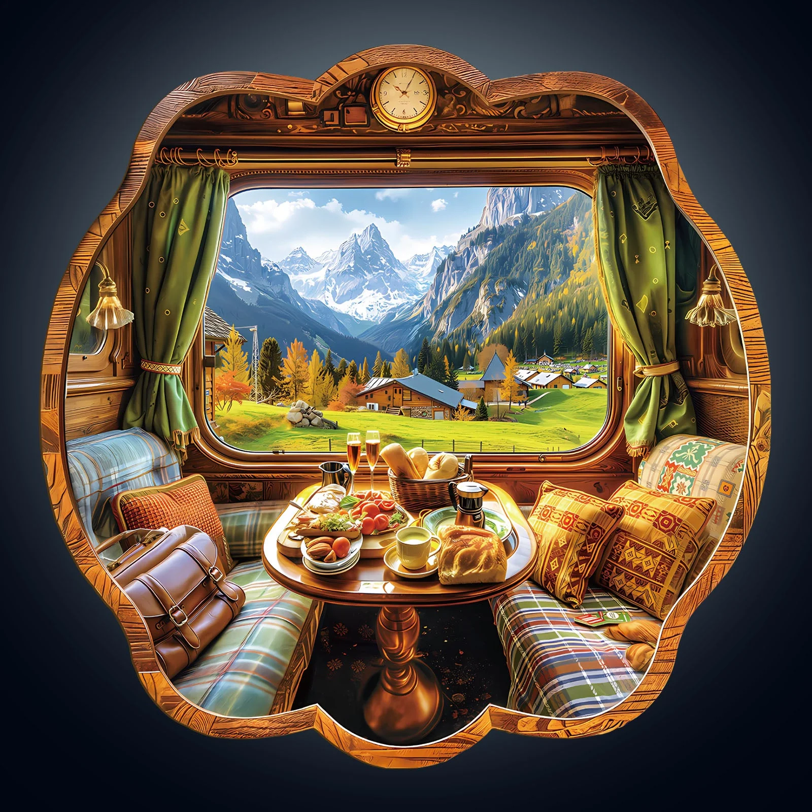 Car window scenery Wooden Jigsaw Puzzle - Image 2