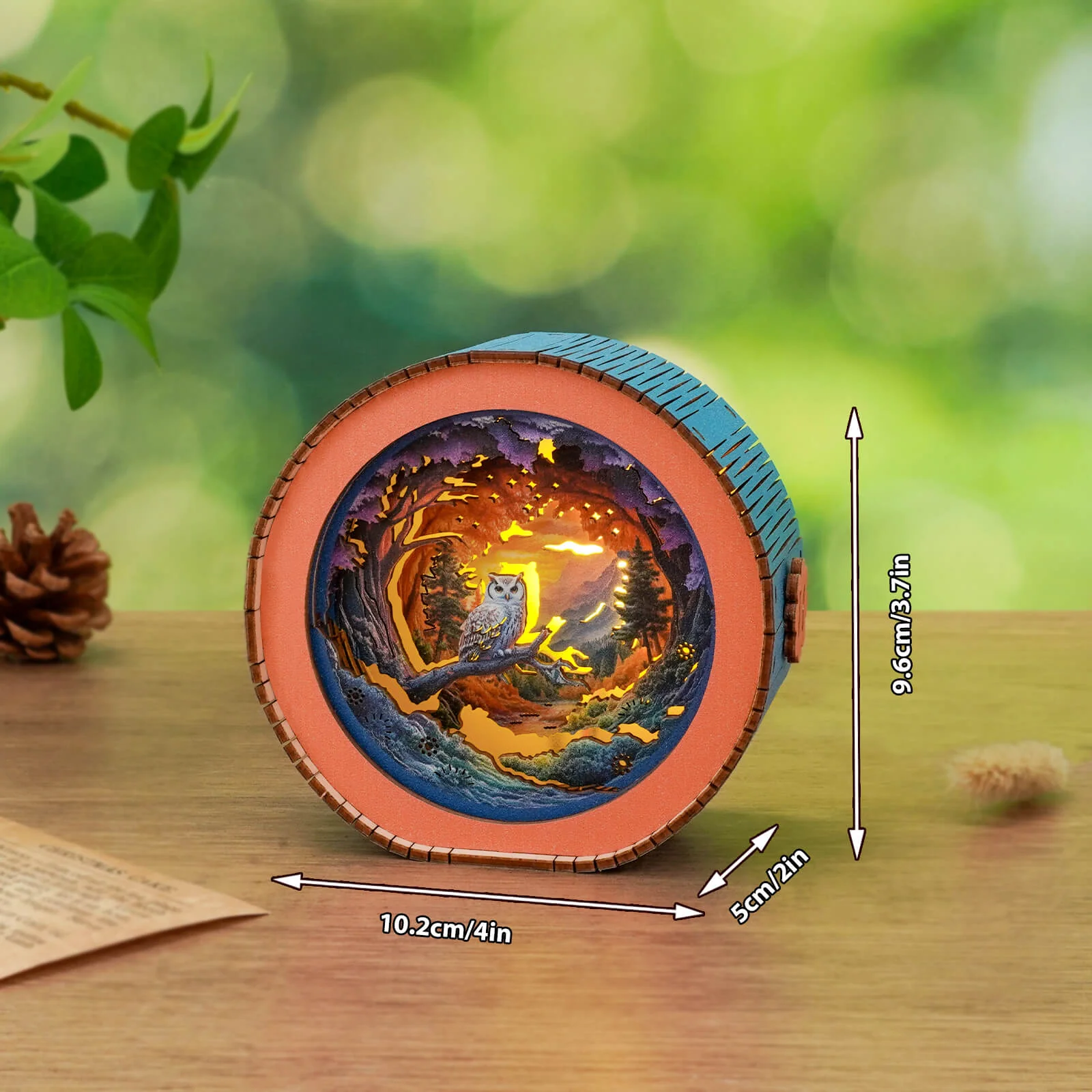Forest Fantasy Owl Kit- 3D Wooden Puzzle Night Light - Image 5
