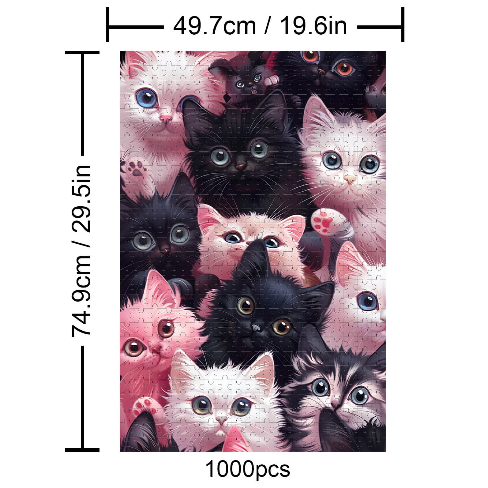 Cartoon Kitten 500 / 1000 Piece Puzzle - Image 5