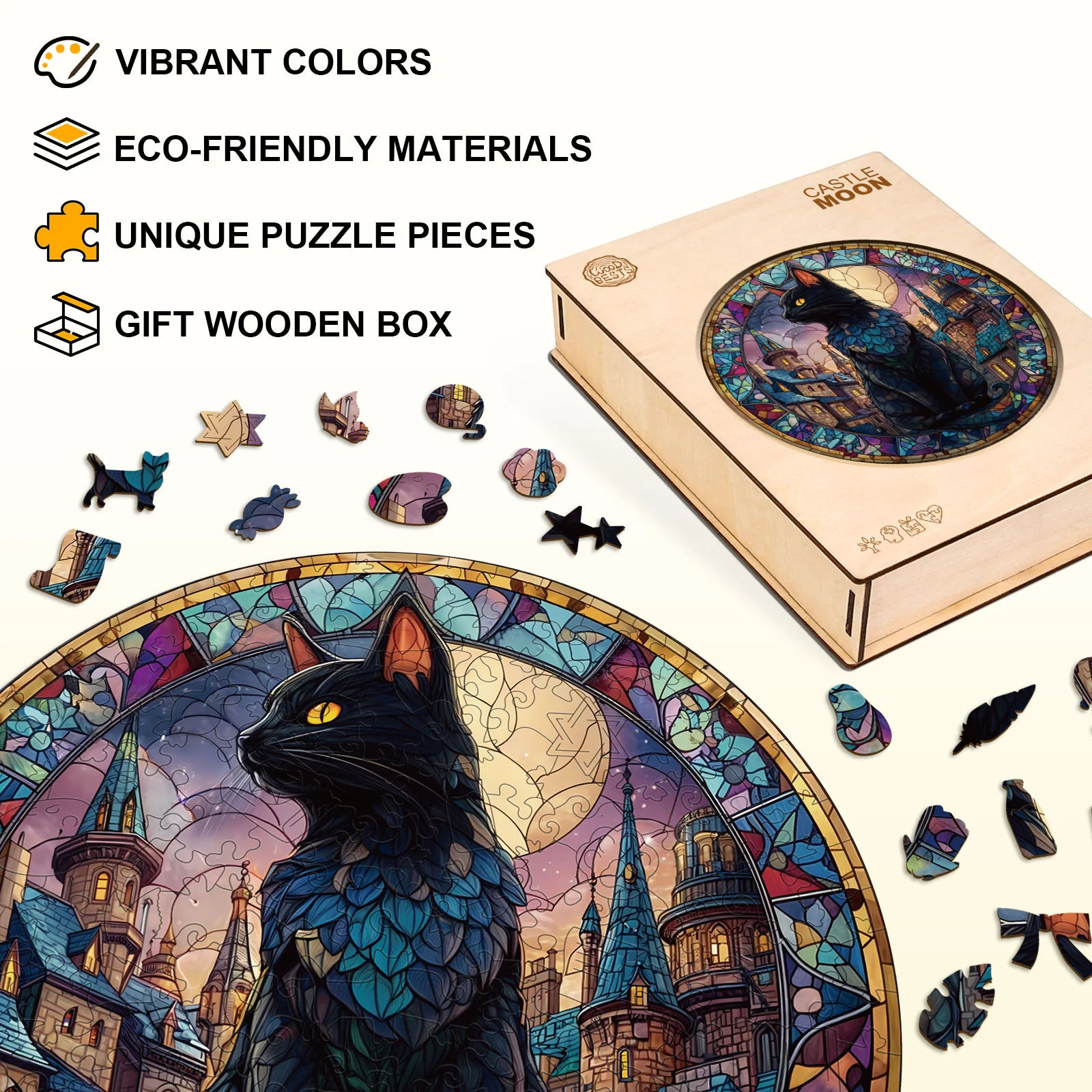 Castle Moon Wooden Jigsaw Puzzle - Image 3