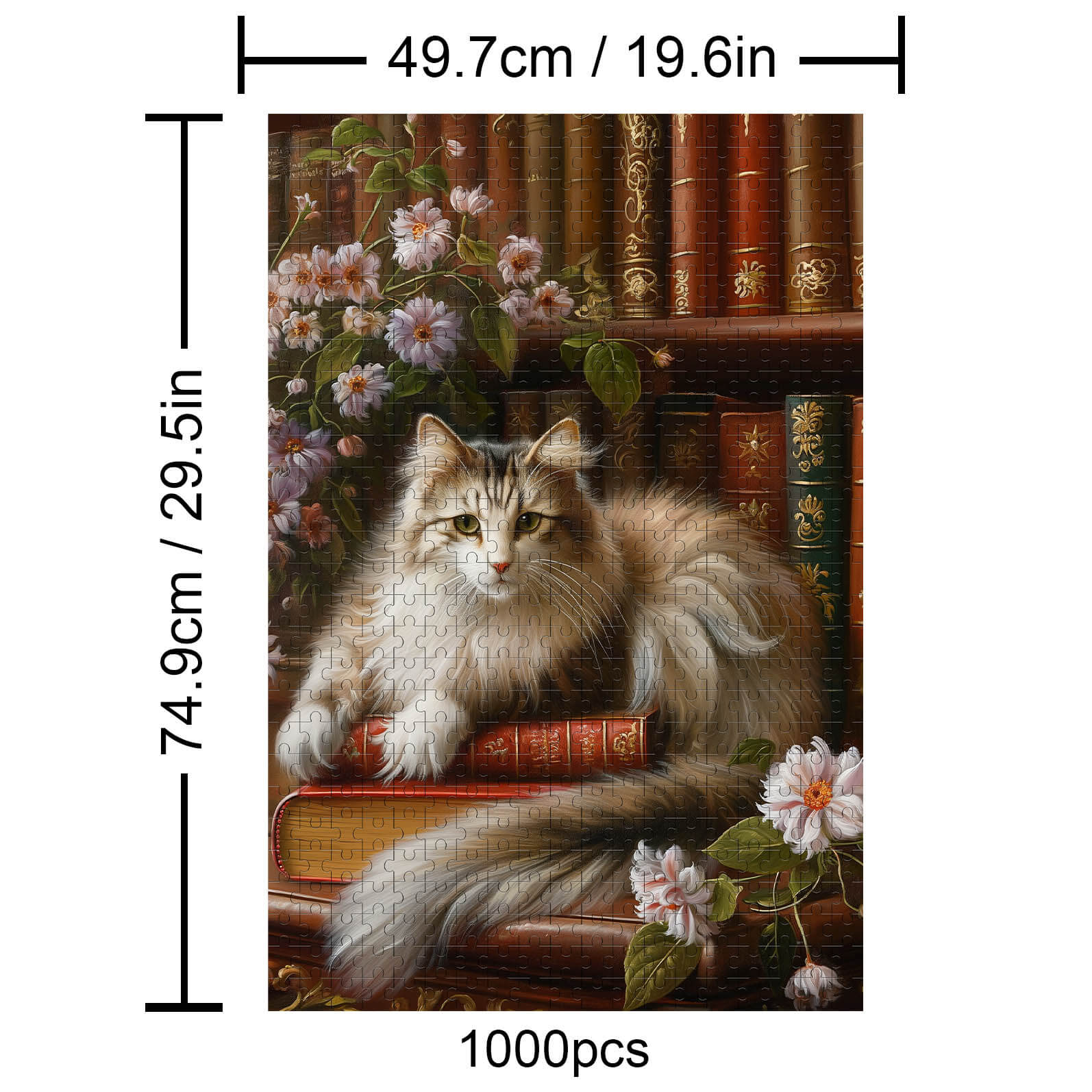 Cat on the Bookshelf 500 / 1000 Piece Puzzle - Image 5