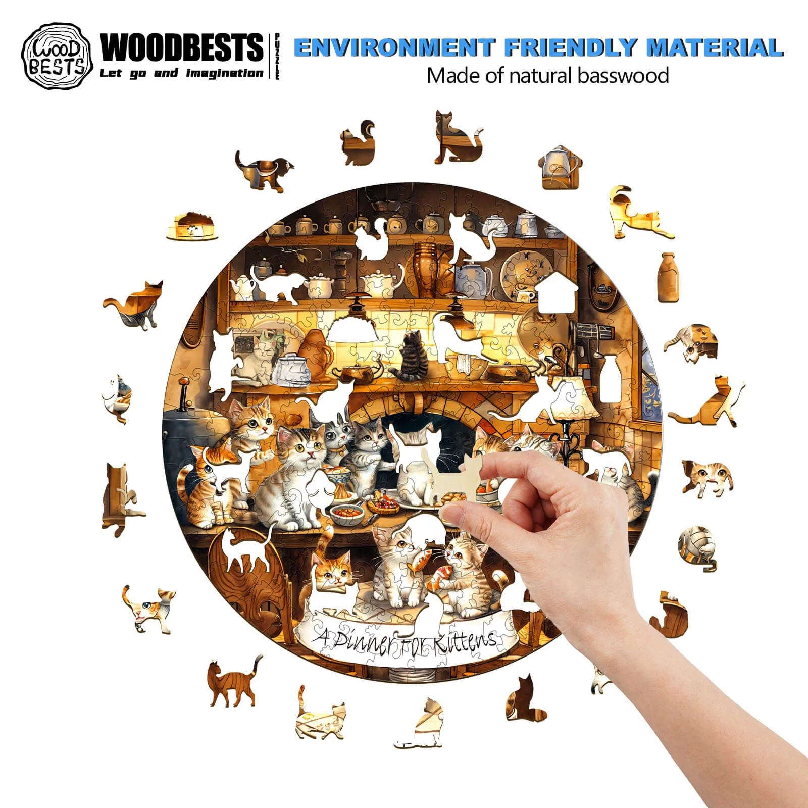 Cat party Wooden Jigsaw Puzzle - Image 4