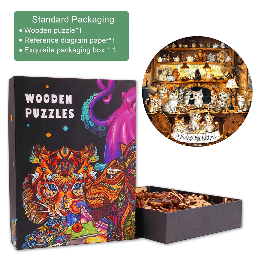 Cat party Wooden Jigsaw Puzzle - Image 5