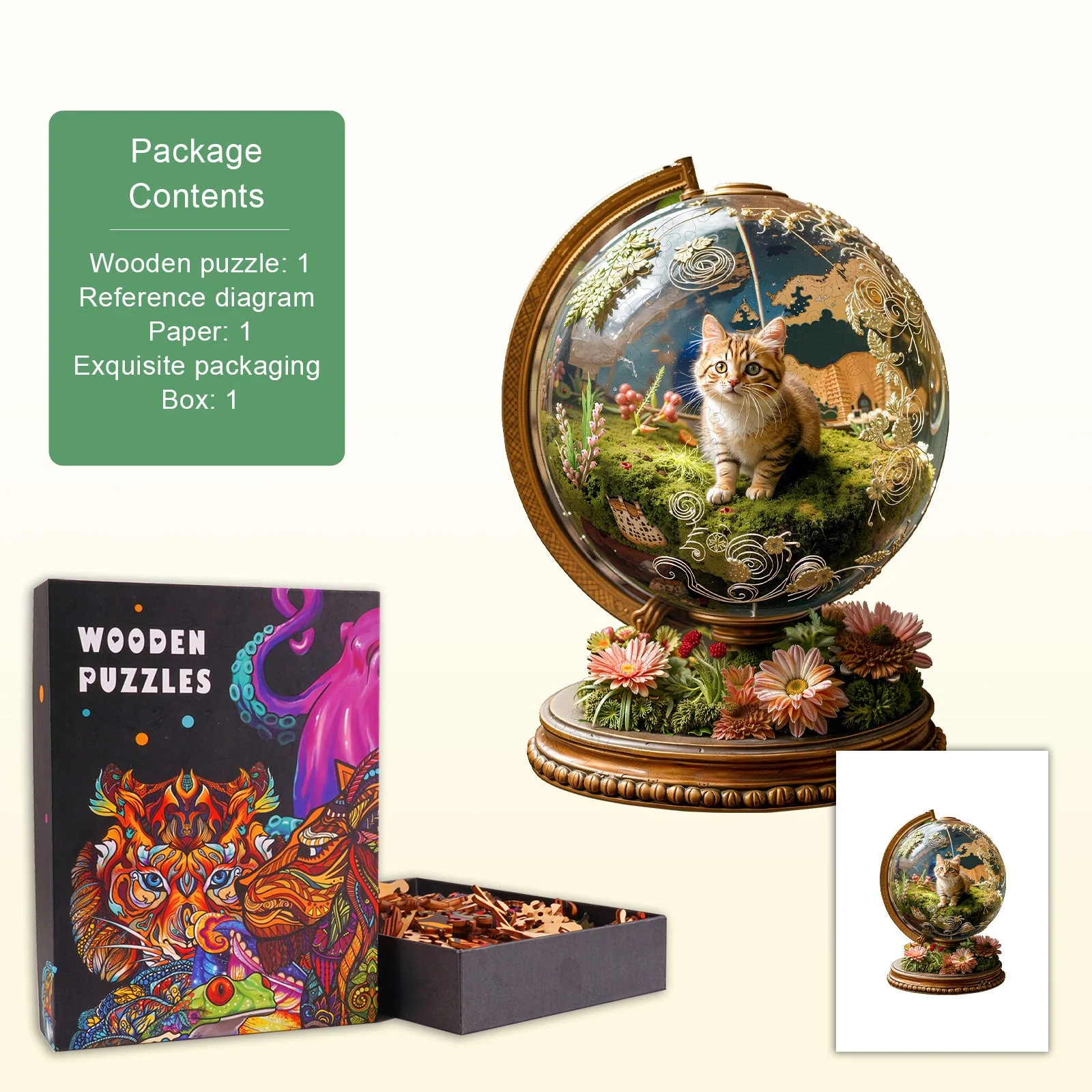 Cat's Planet Wooden Jigsaw Puzzle - Image 4