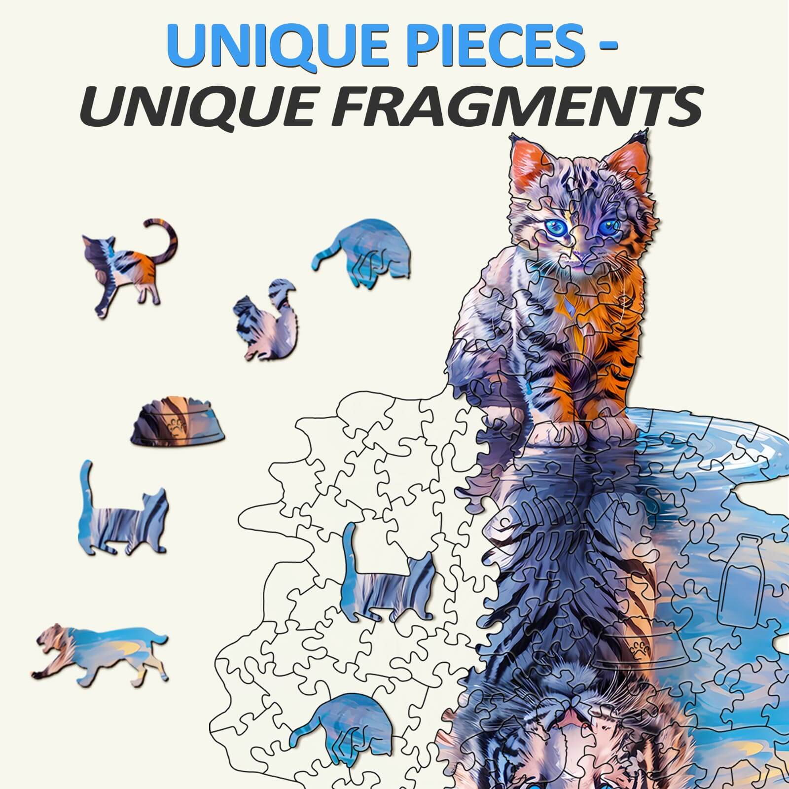 Cat Tiger Wooden Jigsaw Puzzle - Image 3
