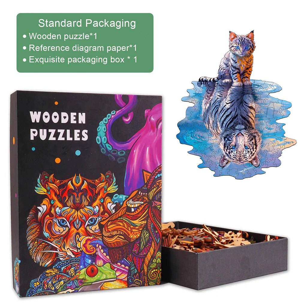 Cat Tiger Wooden Jigsaw Puzzle - Image 6