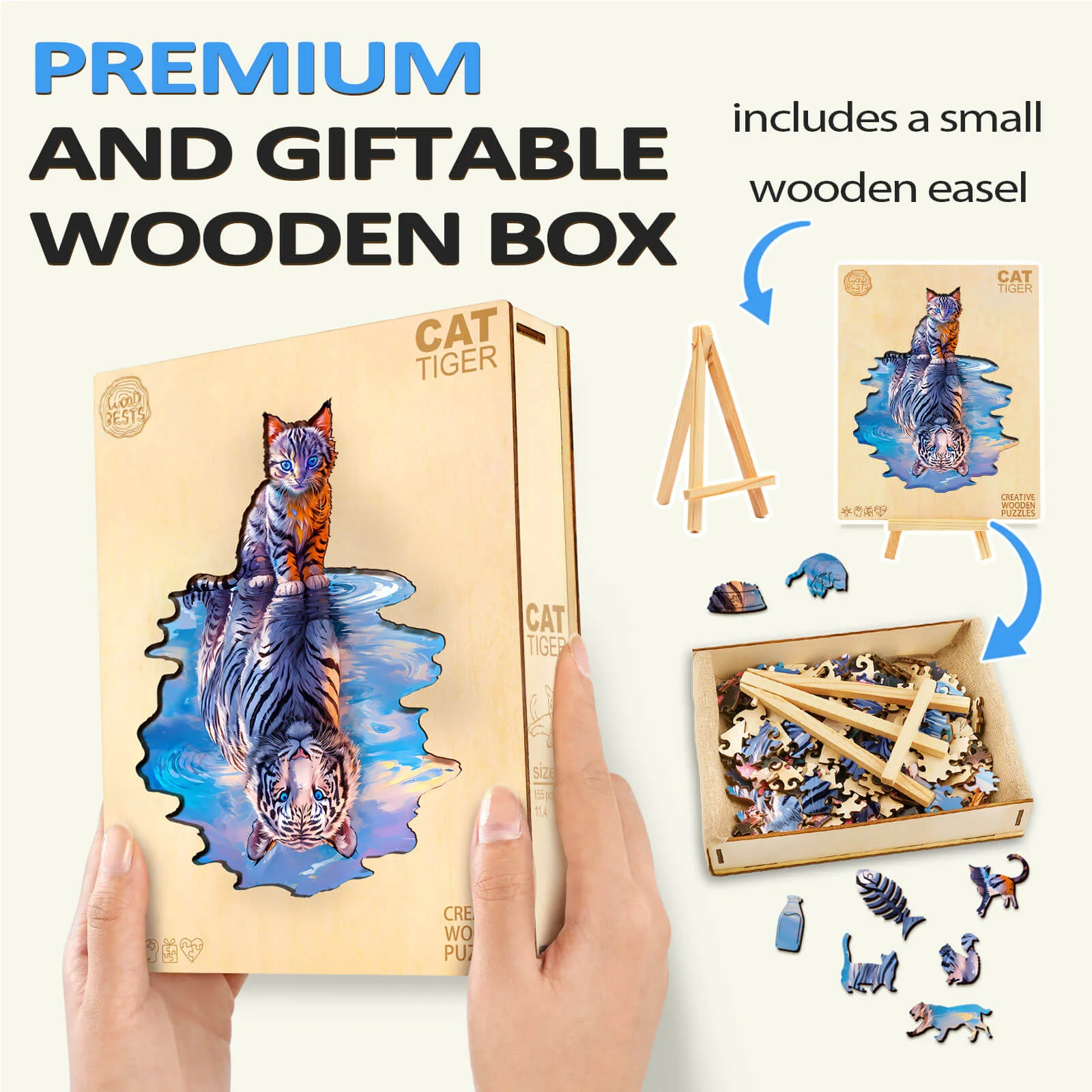 Cat Tiger Wooden Jigsaw Puzzle - Image 7