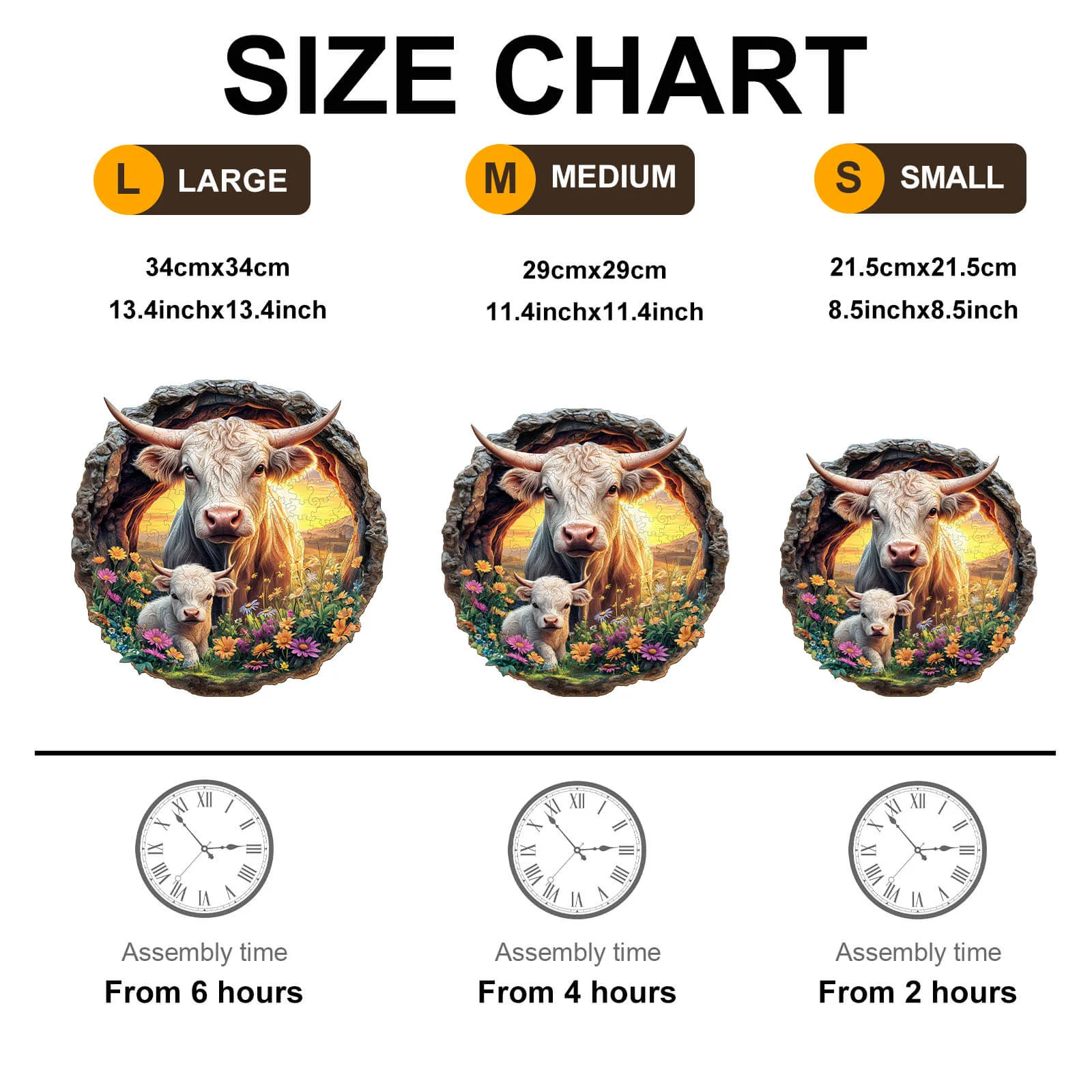 Cattle Family Wooden Jigsaw Puzzle - Image 5