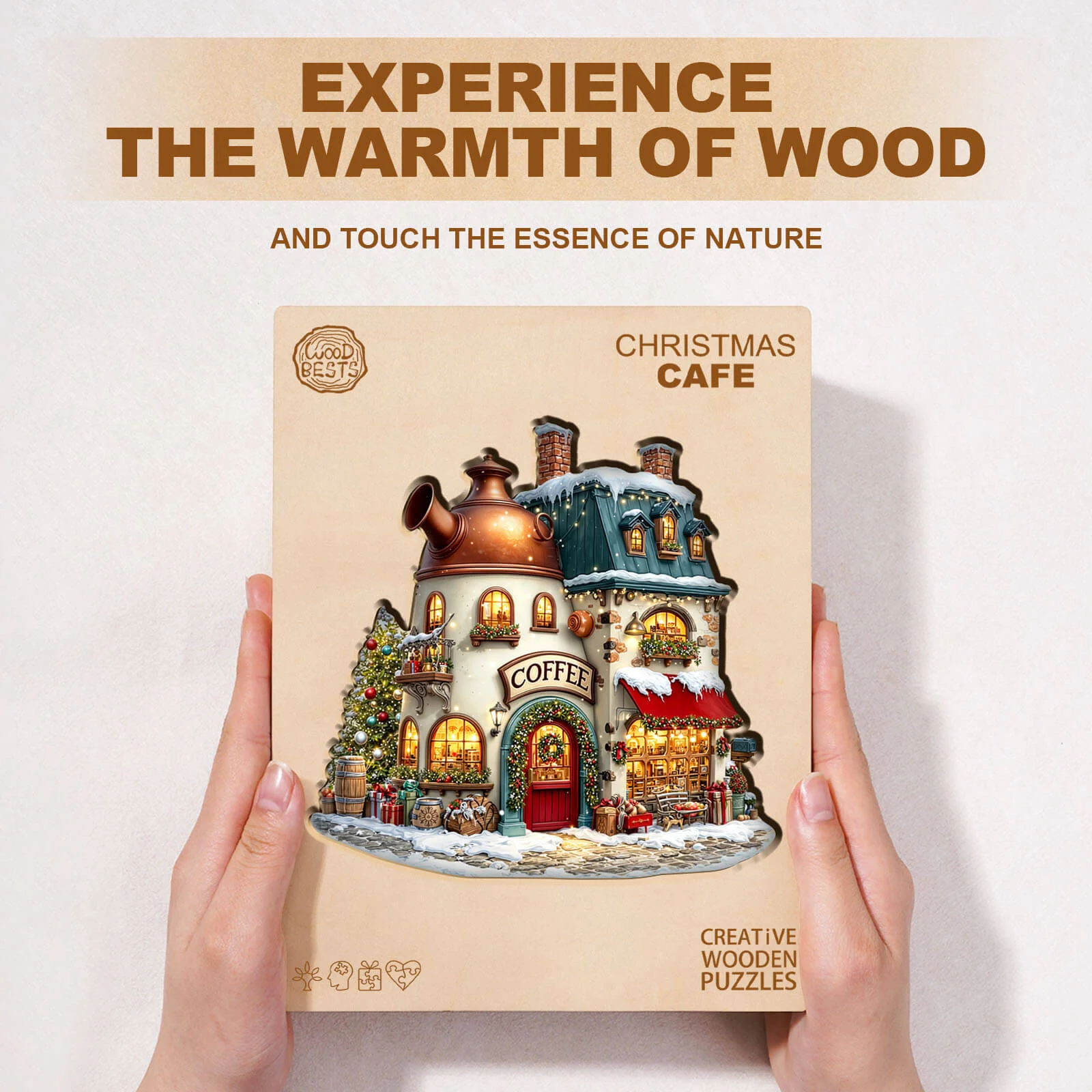 Christmas Cafe Wooden Jigsaw Puzzle - Image 7