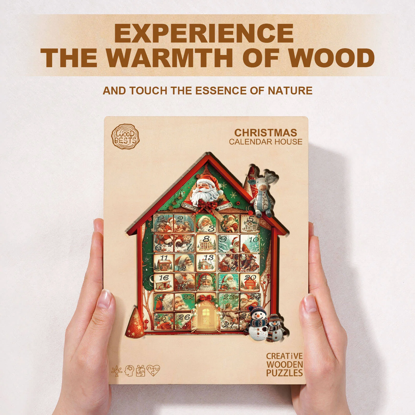 Christmas Calendar House Wooden Jigsaw Puzzle - Image 3