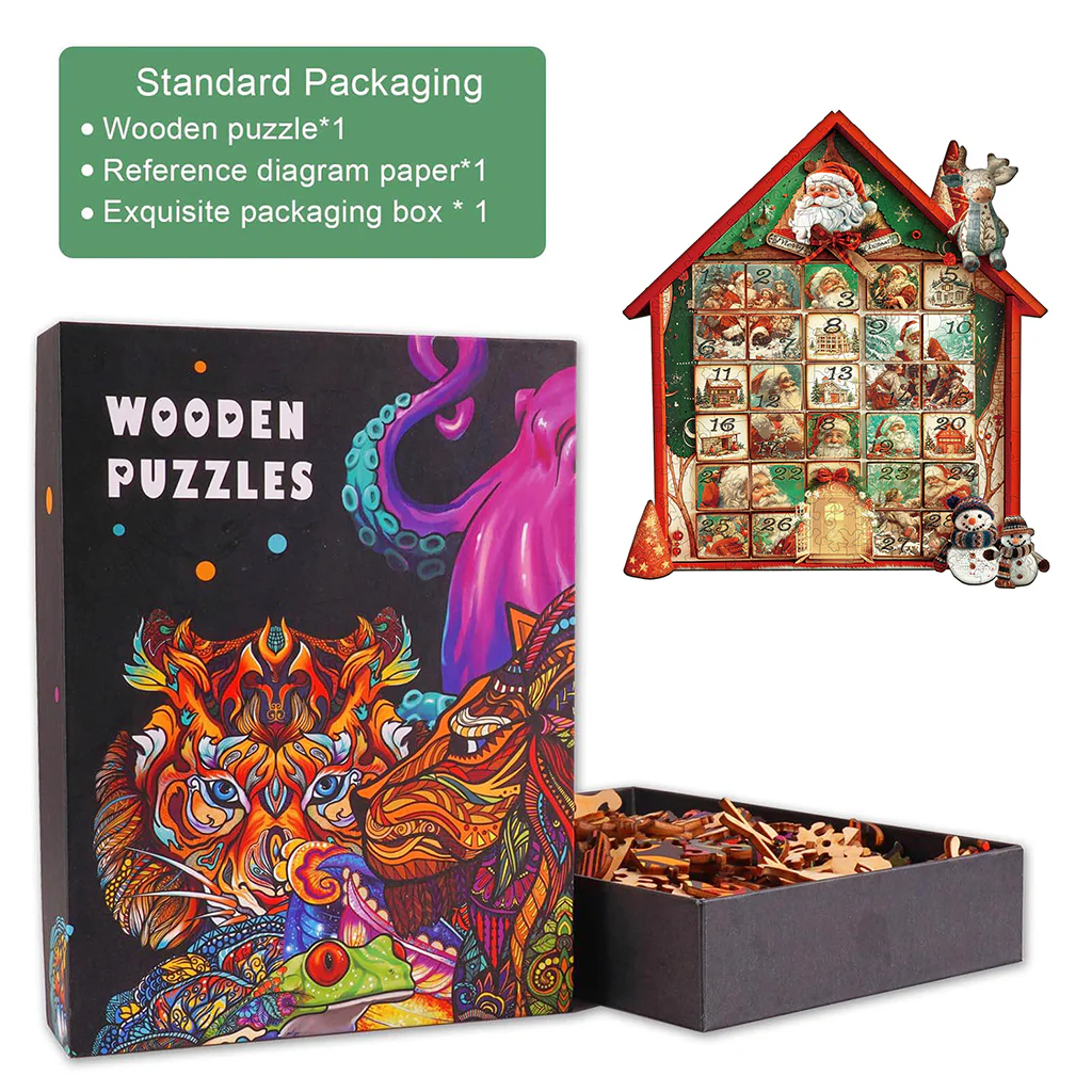 Christmas Calendar House Wooden Jigsaw Puzzle - Image 5