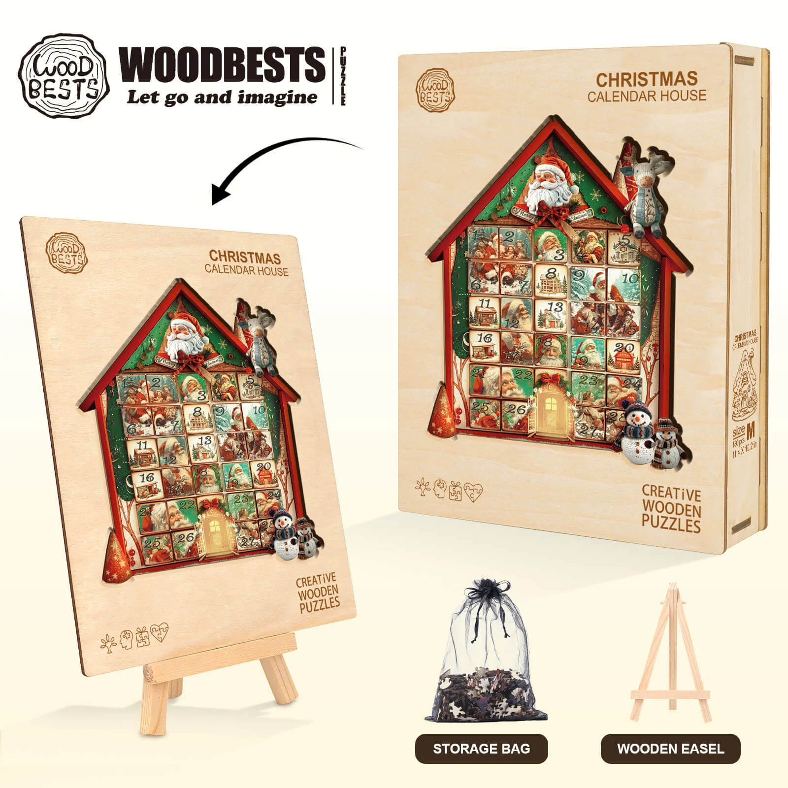 Christmas Calendar House Wooden Jigsaw Puzzle - Image 6