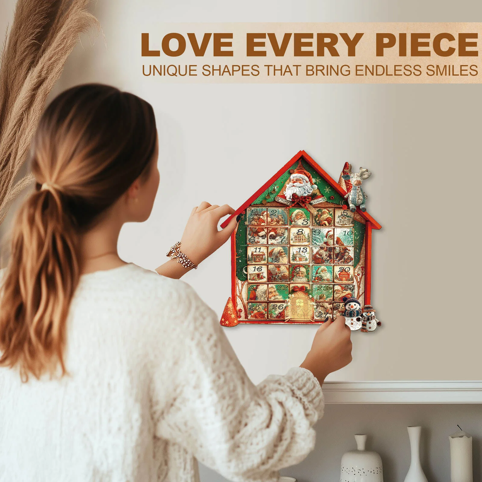Christmas Calendar House Wooden Jigsaw Puzzle - Image 9