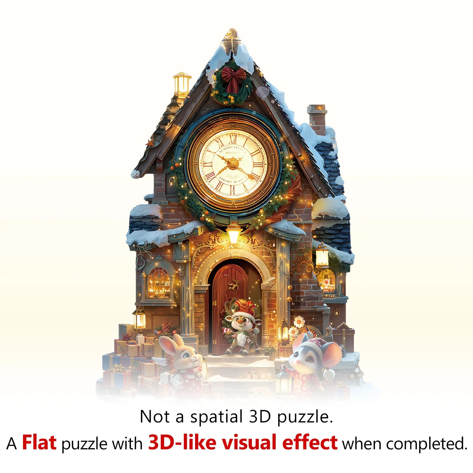 Christmas Clock Tower-1 Wooden Jigsaw Puzzle - Image 10