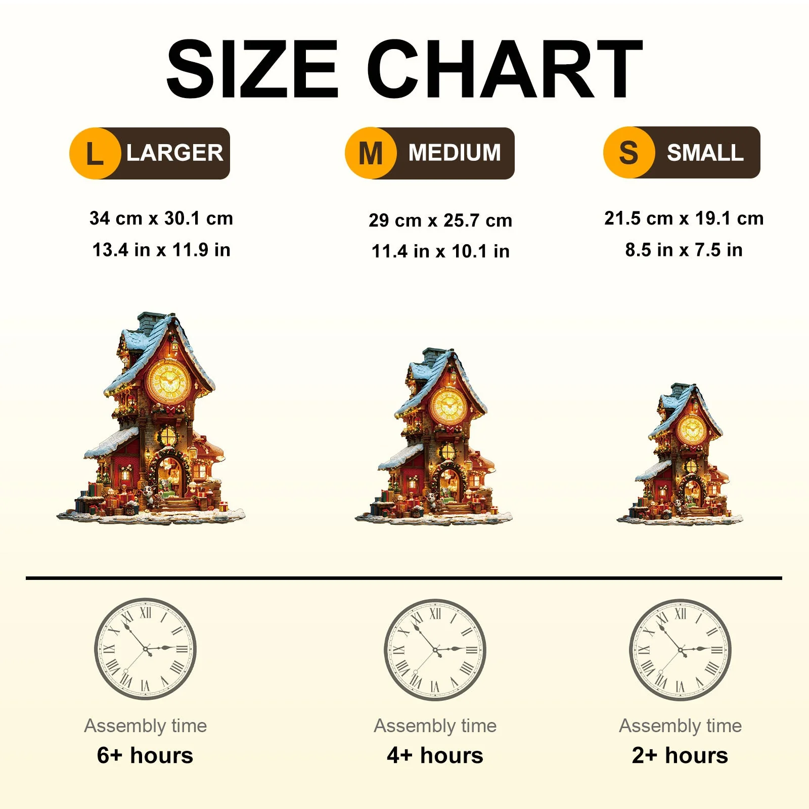 Christmas Clock Tower-2 Wooden Jigsaw Puzzle - Image 8