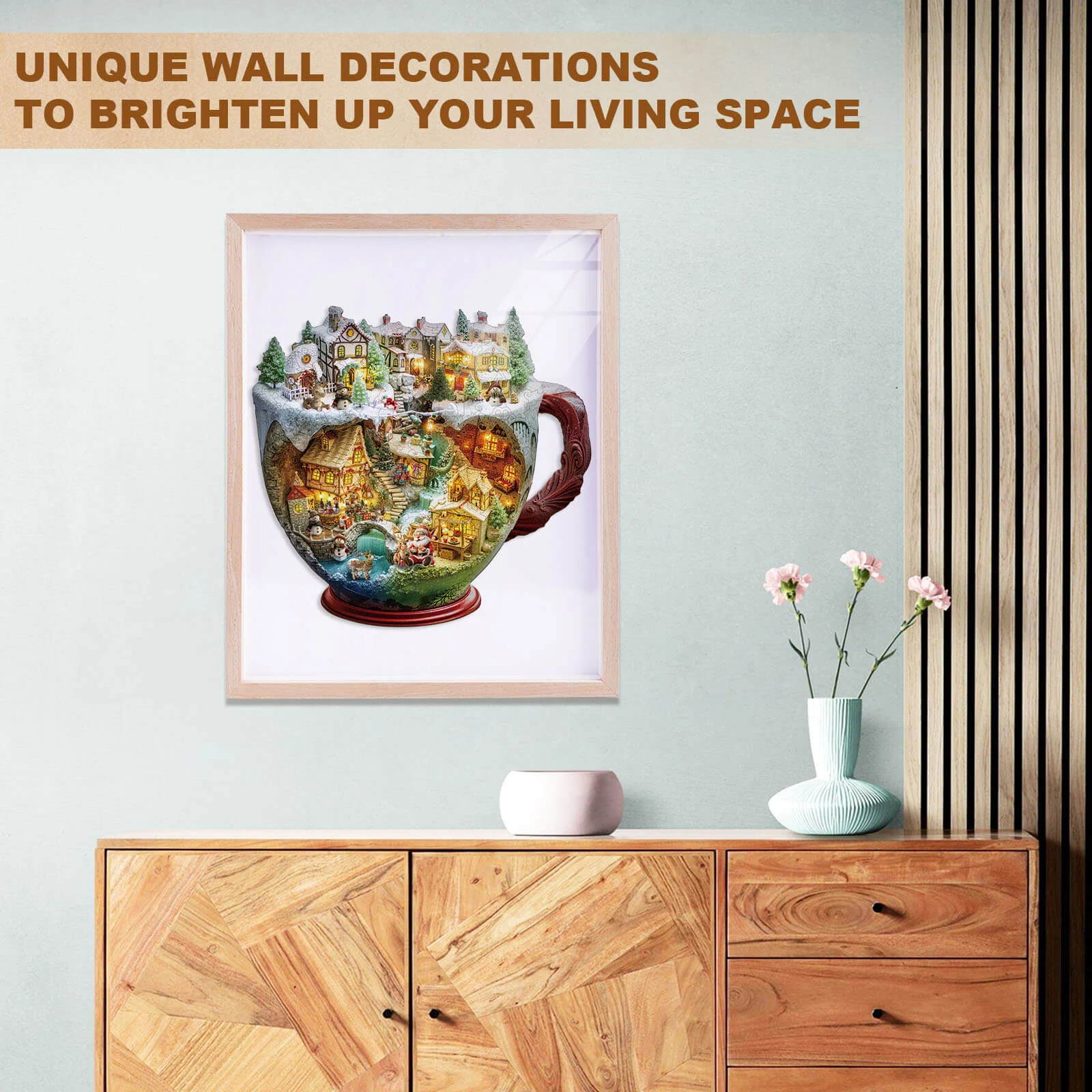 Christmas coffee cup Wooden Jigsaw Puzzle - Image 10