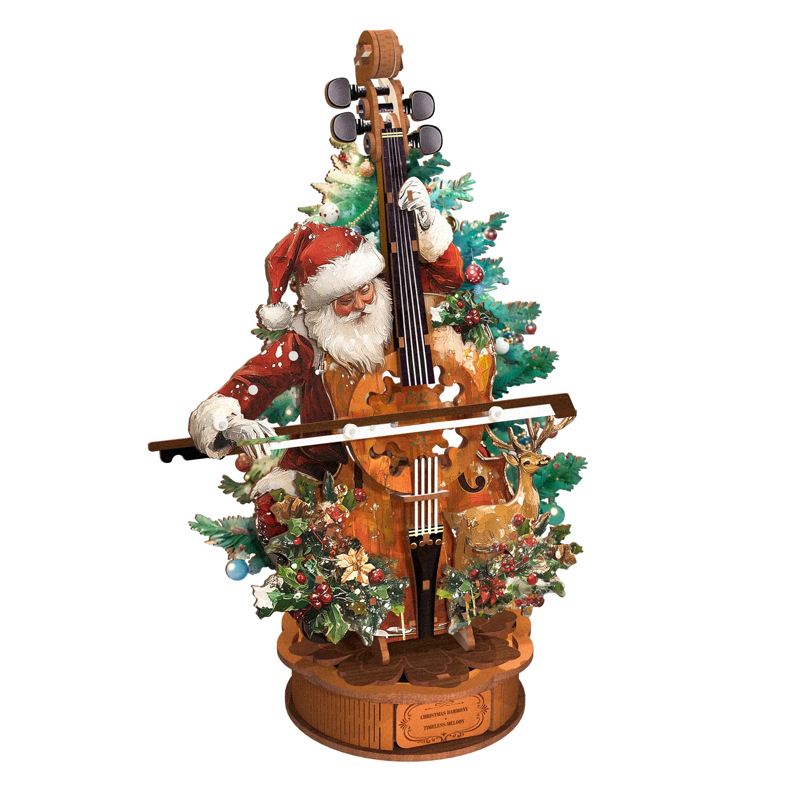 Christmas Concerto Cello – DIY Wooden Music Box, 3D Puzzle Craft Kit - Image 5