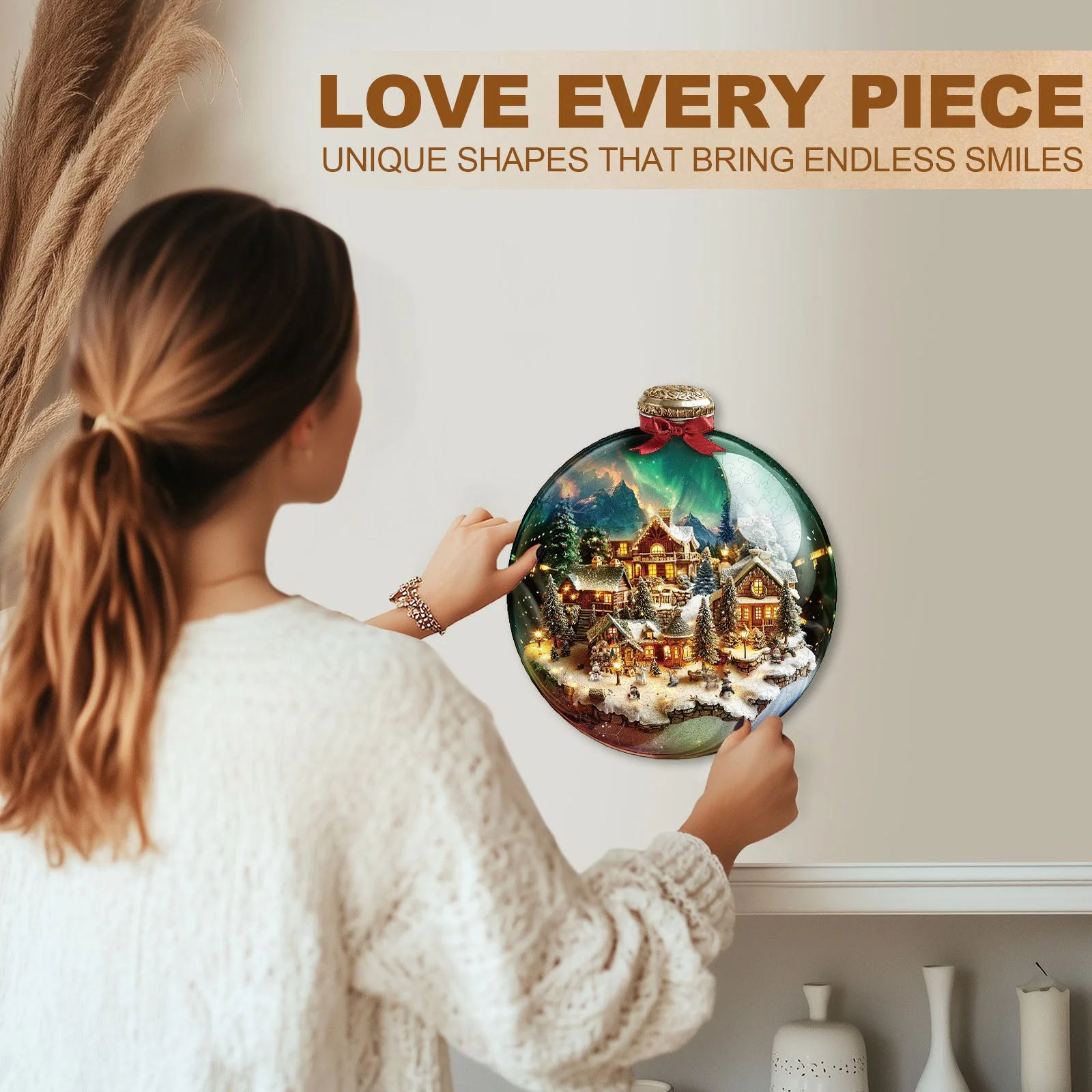 Christmas crystal ball Wooden Jigsaw Puzzle - Image 11