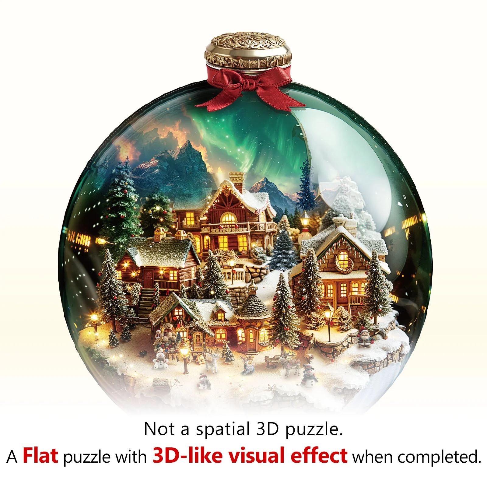 Christmas crystal ball Wooden Jigsaw Puzzle - Image 9