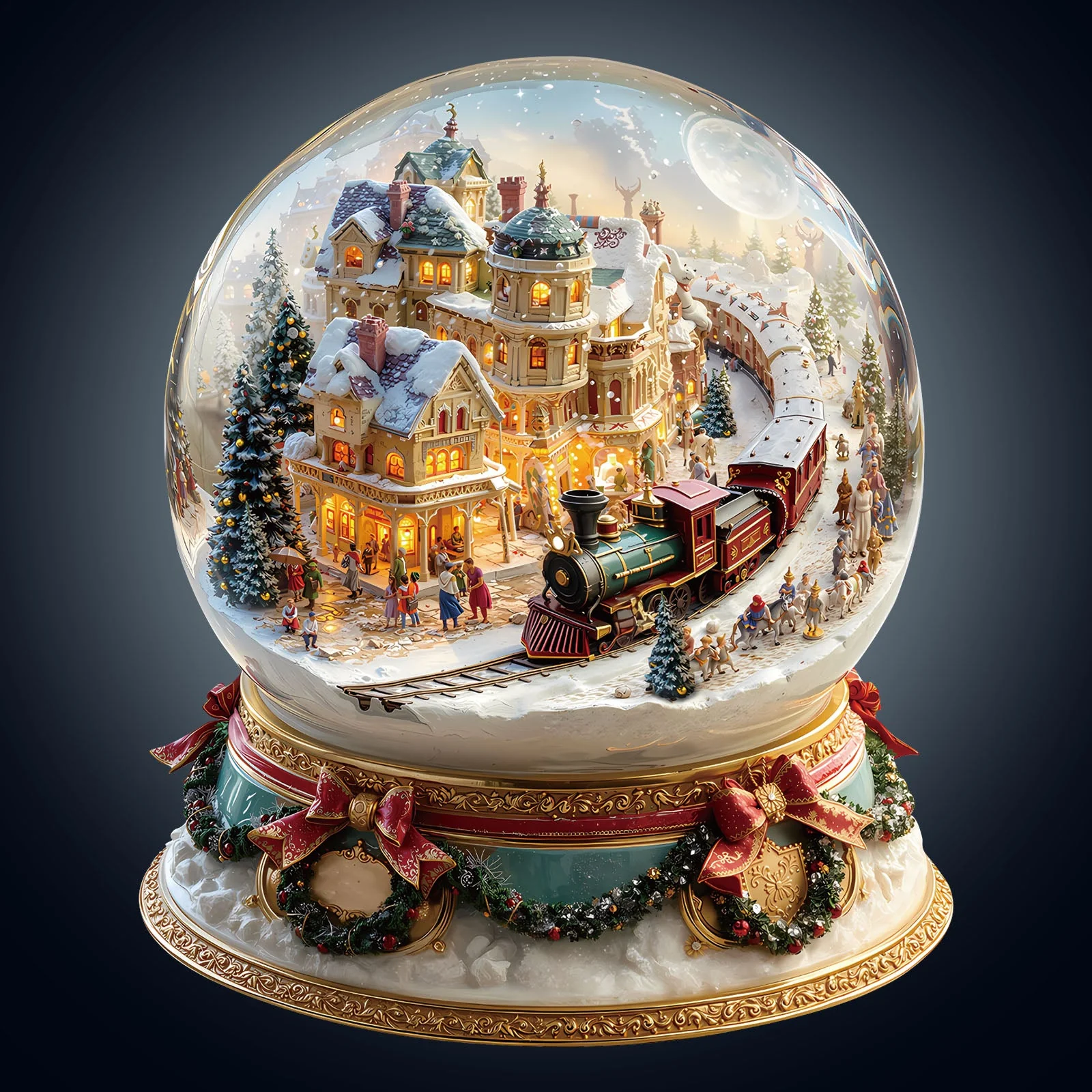 Christmas Crystal Train Wooden Jigsaw Puzzle - Image 2