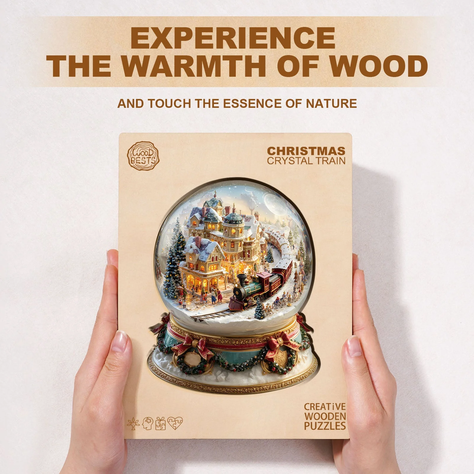 Christmas Crystal Train Wooden Jigsaw Puzzle - Image 4