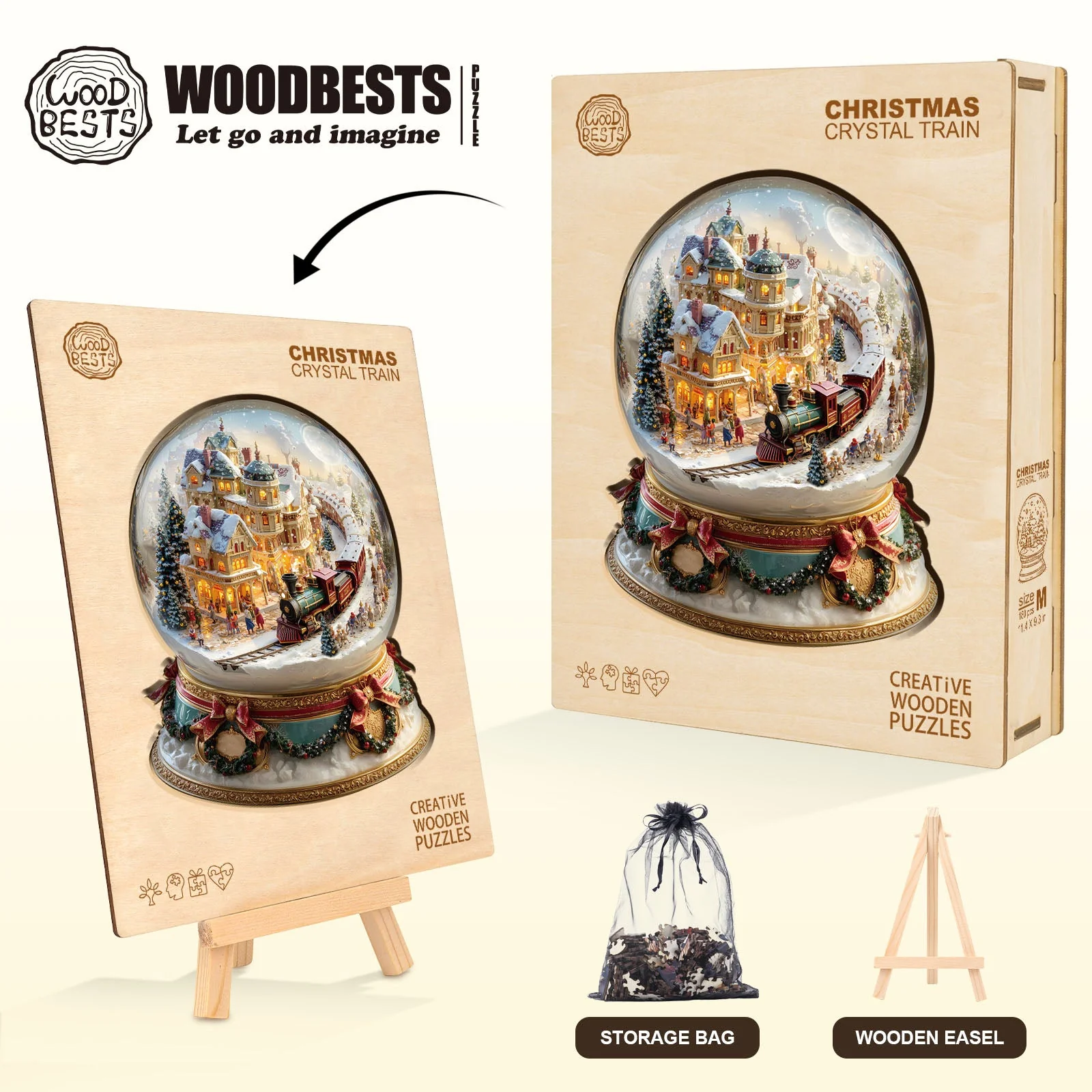 Christmas Crystal Train Wooden Jigsaw Puzzle - Image 7