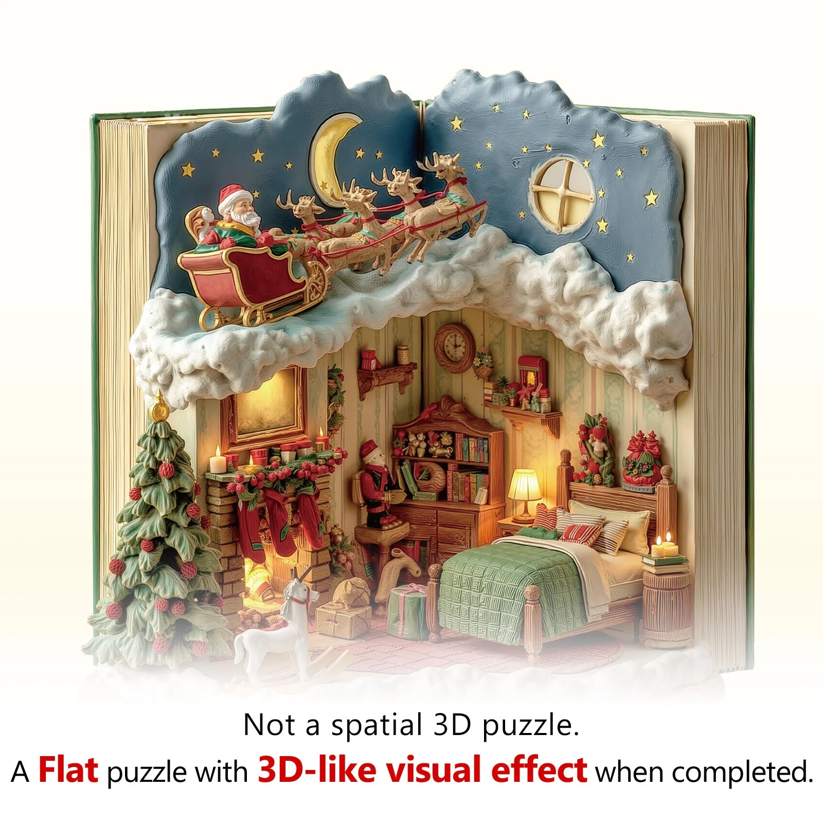 Christmas Eve in the Book Wooden Jigsaw Puzzle - Image 3
