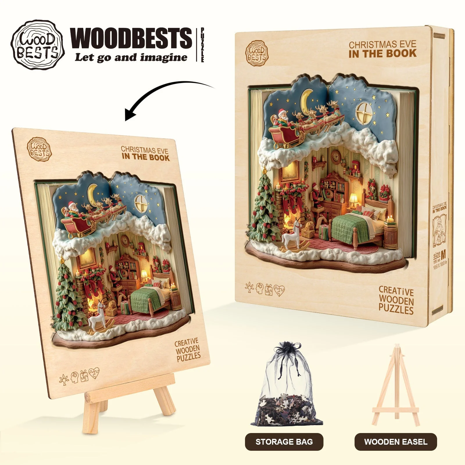 Christmas Eve in the Book Wooden Jigsaw Puzzle - Image 8