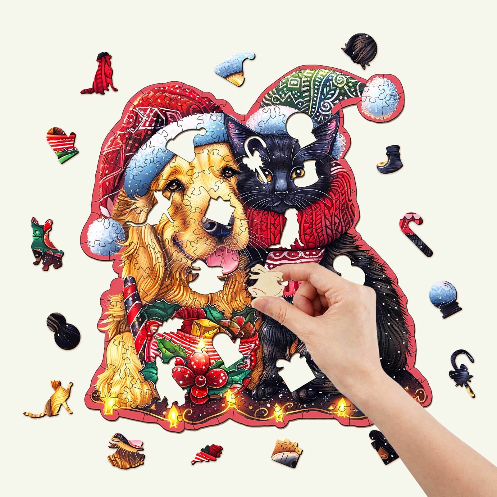 Christmas Family Wooden Jigsaw Puzzle - Image 2