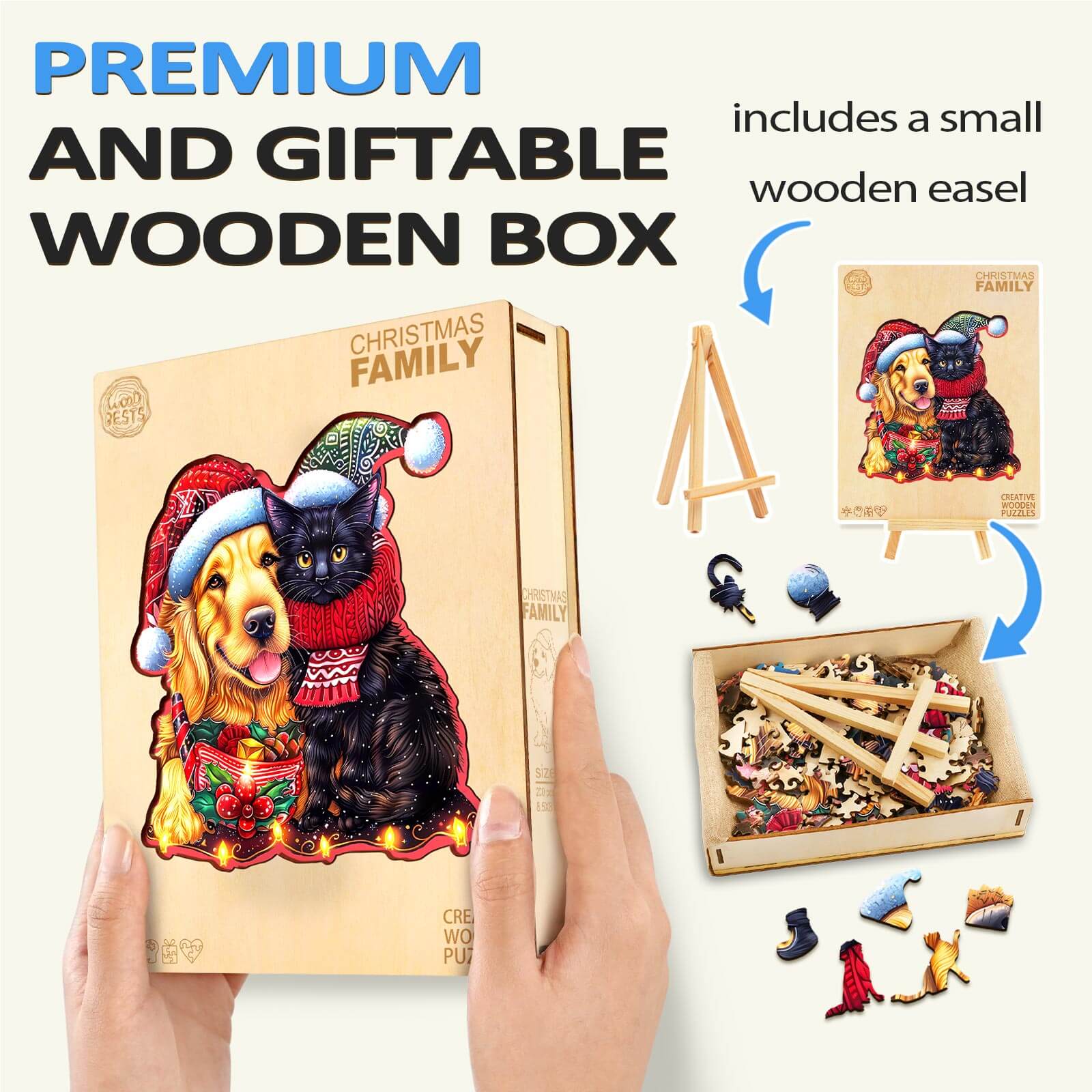 Christmas Family Wooden Jigsaw Puzzle - Image 6