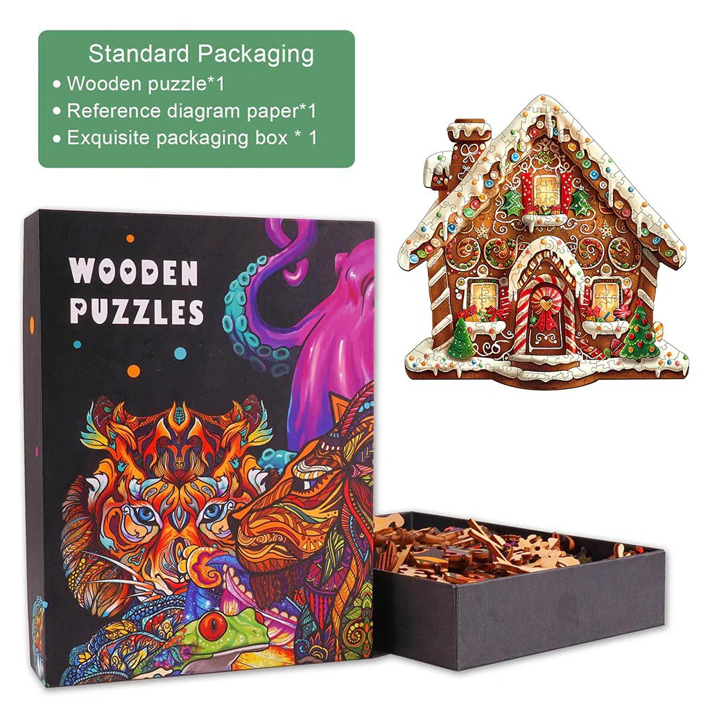 Christmas Gingerbread House-1 Wooden Jigsaw Puzzle - Image 5