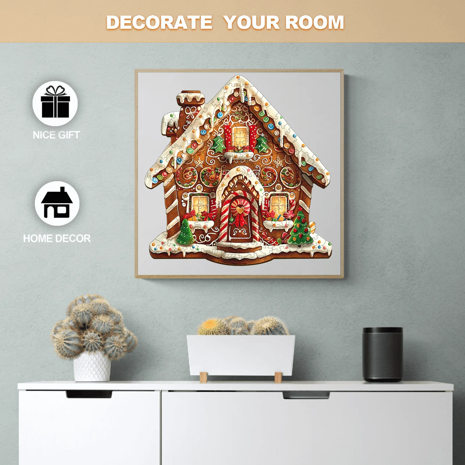 Christmas Gingerbread House-1 Wooden Jigsaw Puzzle - Image 7