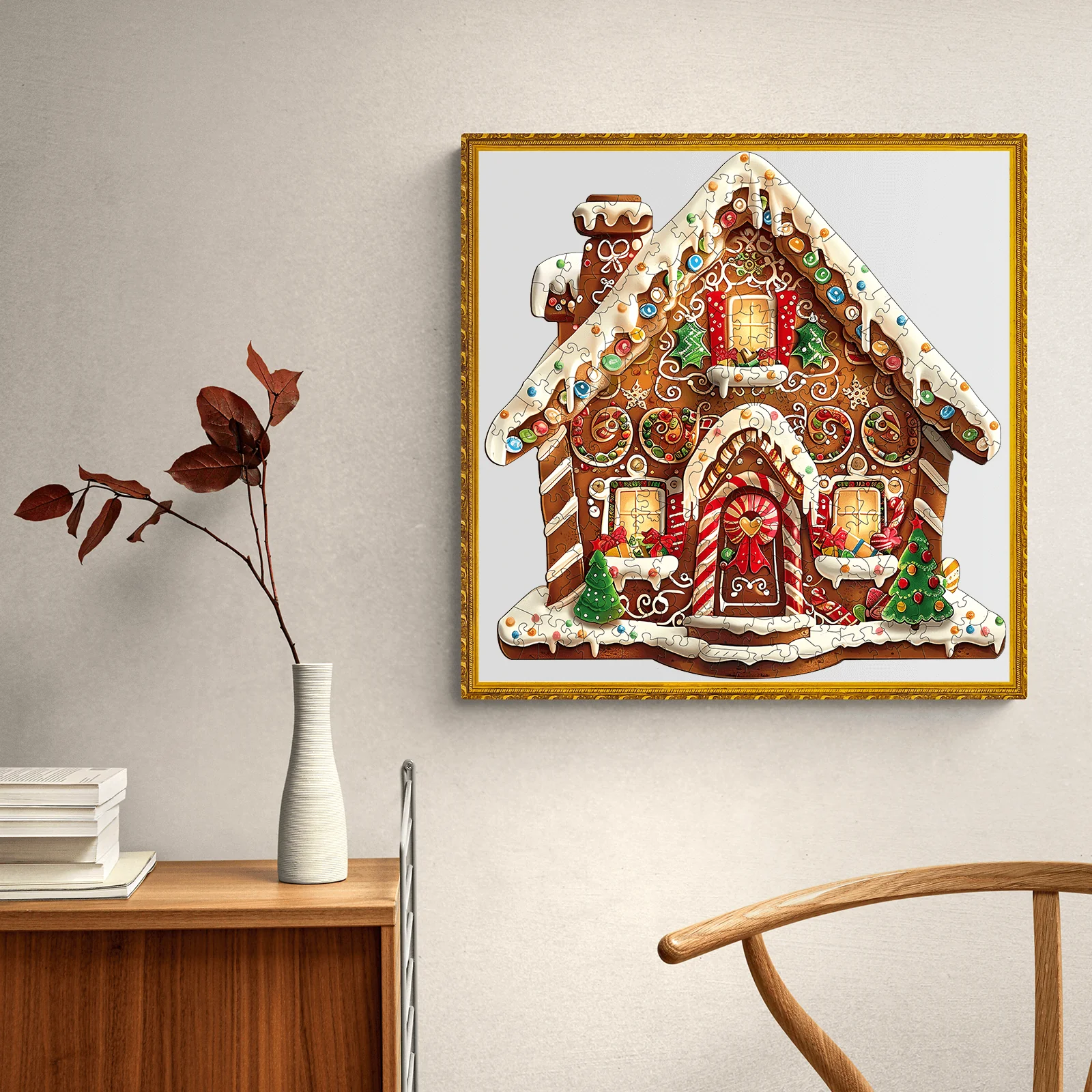 Christmas Gingerbread House-1 Wooden Jigsaw Puzzle - Image 9