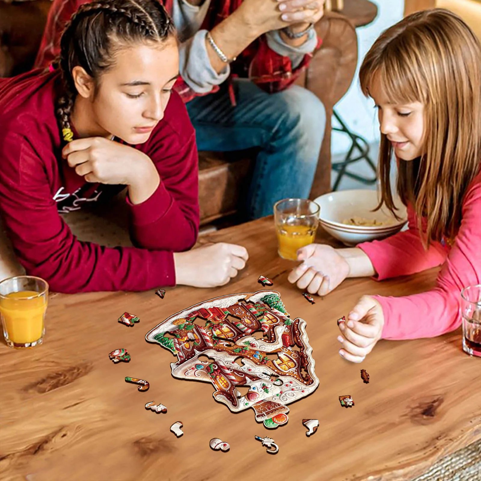 Christmas Gingerbread House-2 Wooden Jigsaw Puzzle - Image 8