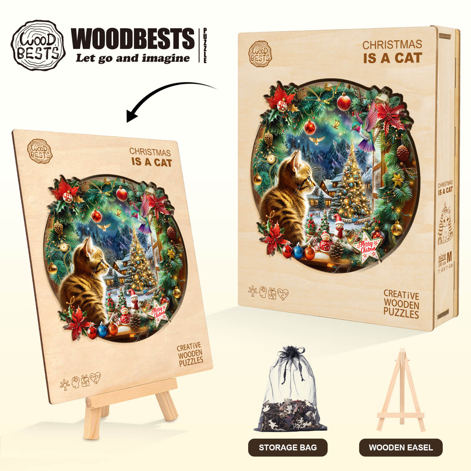 Christmas Is a Cat Wooden Jigsaw Puzzle - Image 6