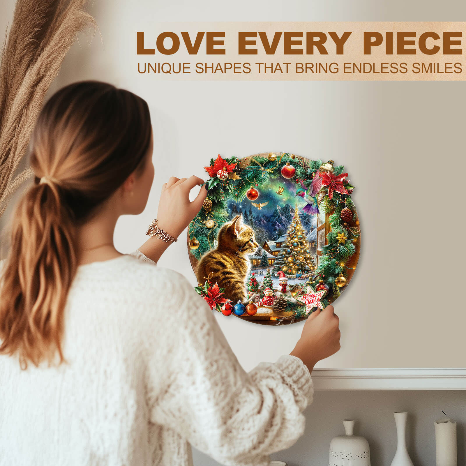 Christmas Is a Cat Wooden Jigsaw Puzzle - Image 9