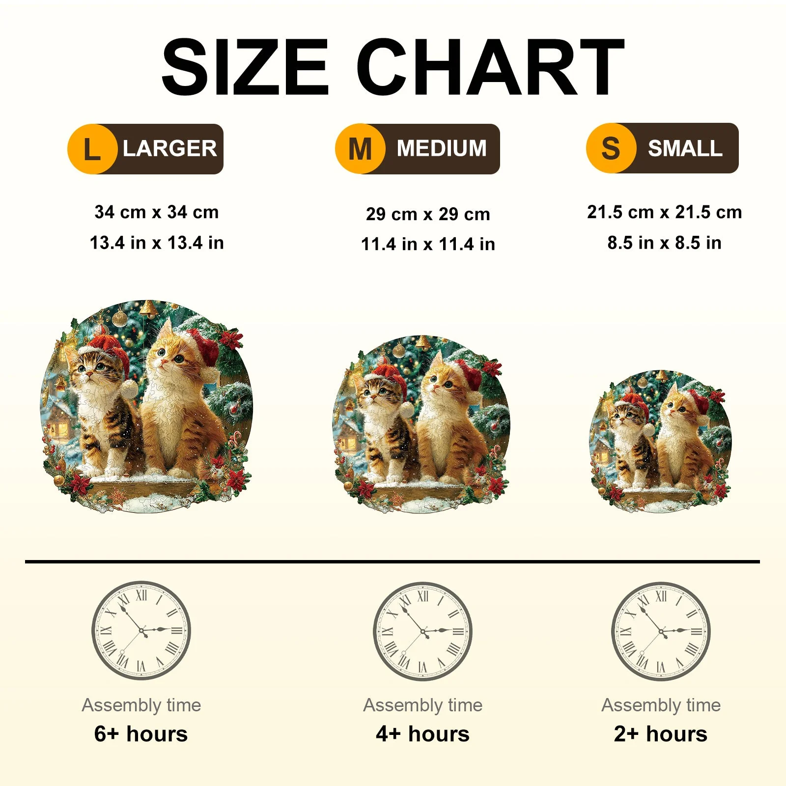 Christmas Kitten Combination Wooden Jigsaw Puzzle - Image 7