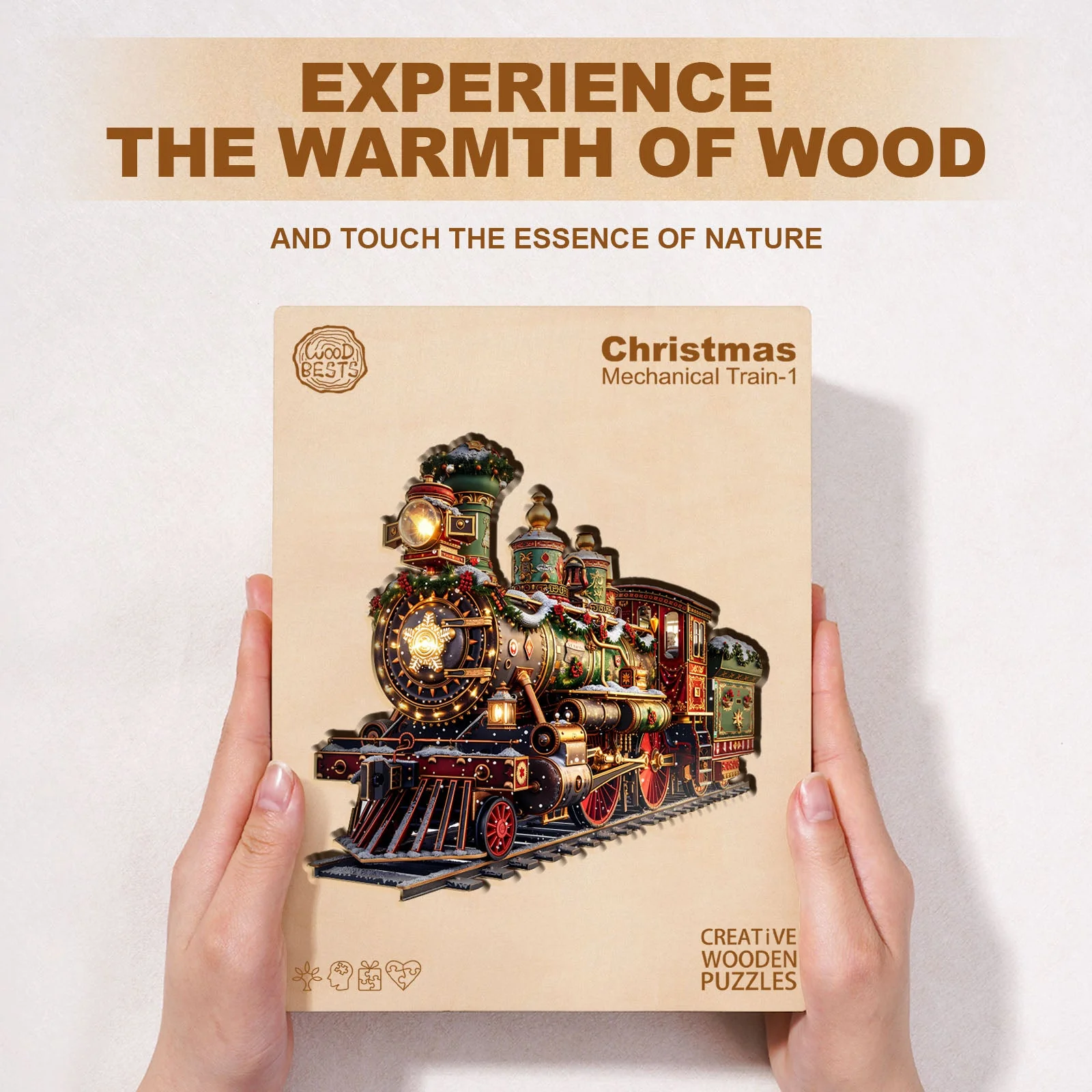 Christmas Mechanical Train-1 Wooden Jigsaw Puzzle - Image 6
